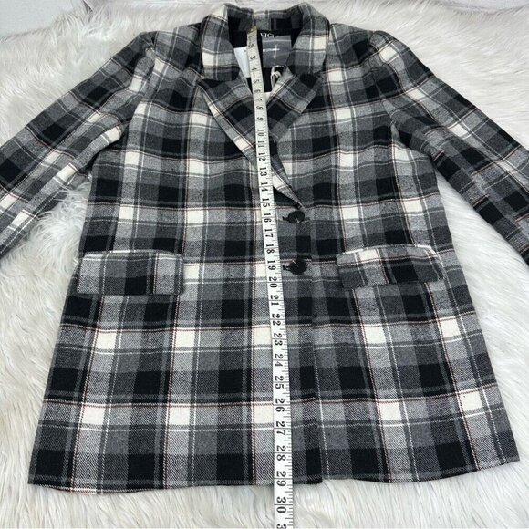 VICI x Fate Women's NWT Black Plaid Wool Preppy Two Button Career Blazer Med/C41 - Picture 8 of 10